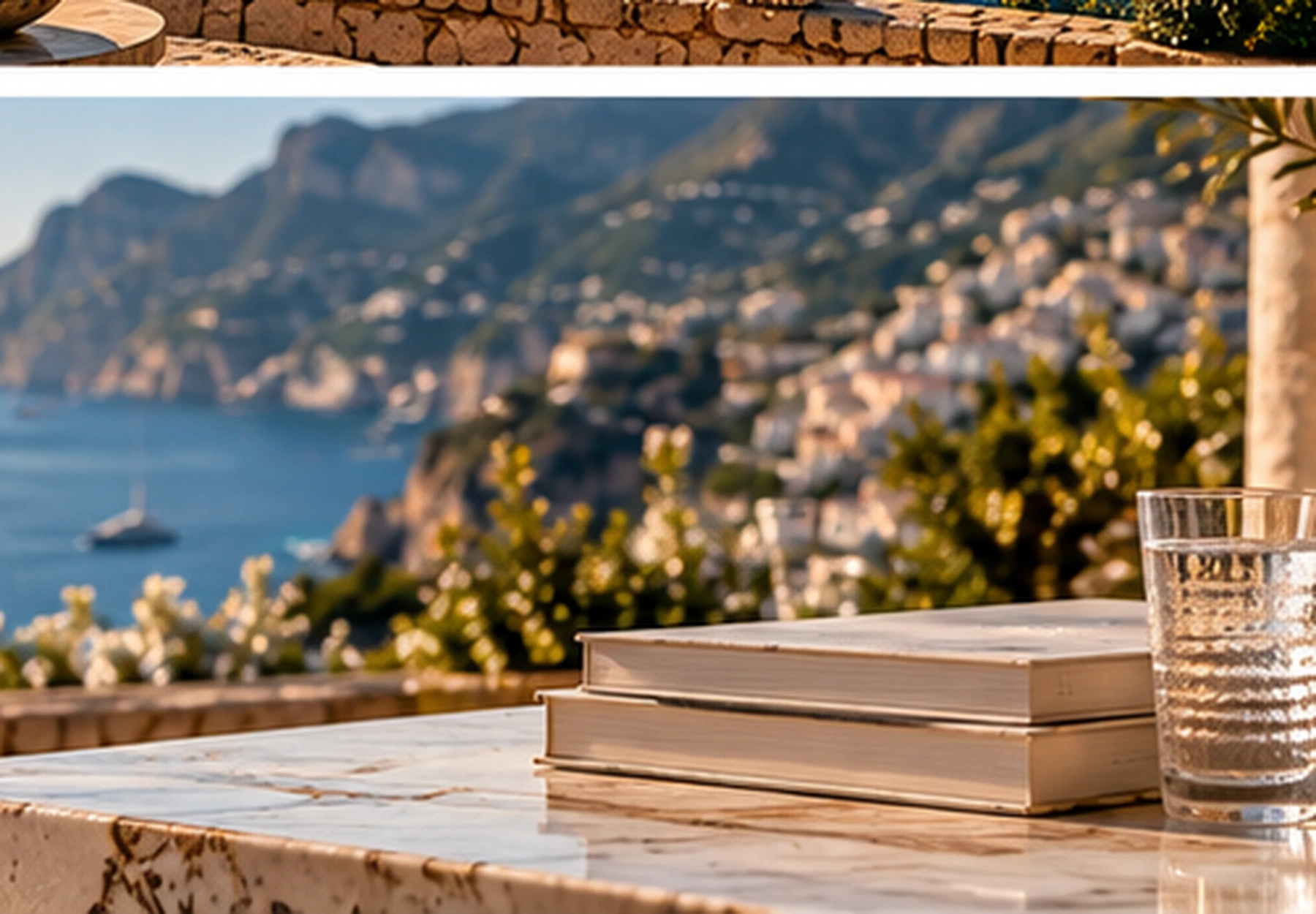 Mediterranean terrace overlooking the sea